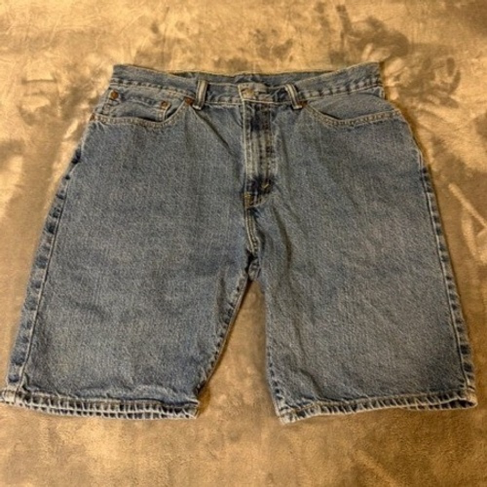 Levis 505 Regular Fit Denim Shorts Mens 36 Medium Wash Blue Cotton 5-Pocket